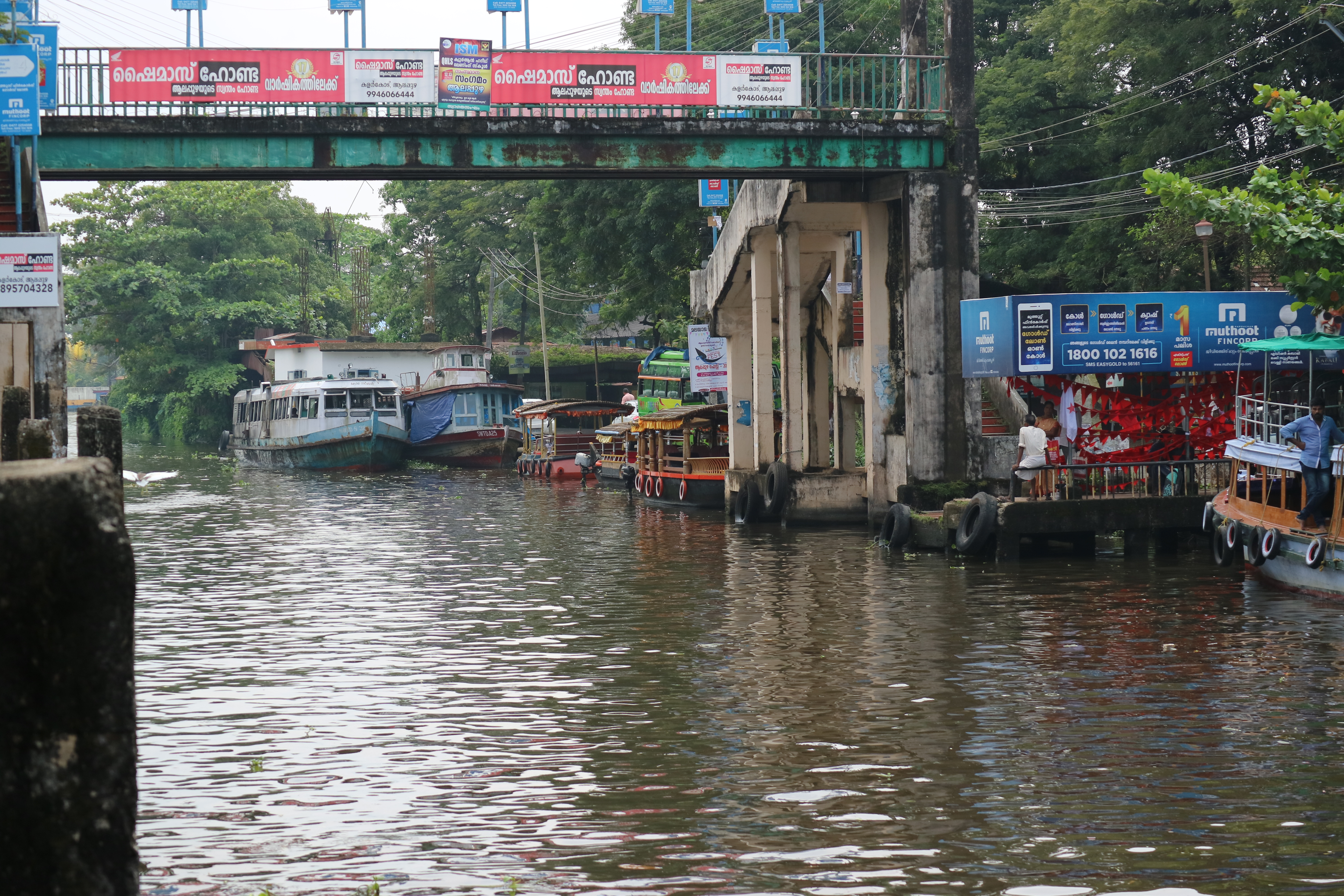 Backwater Canal With Boats, landscapes fine art print by UNFRAMED Archive, 24 x 16 in