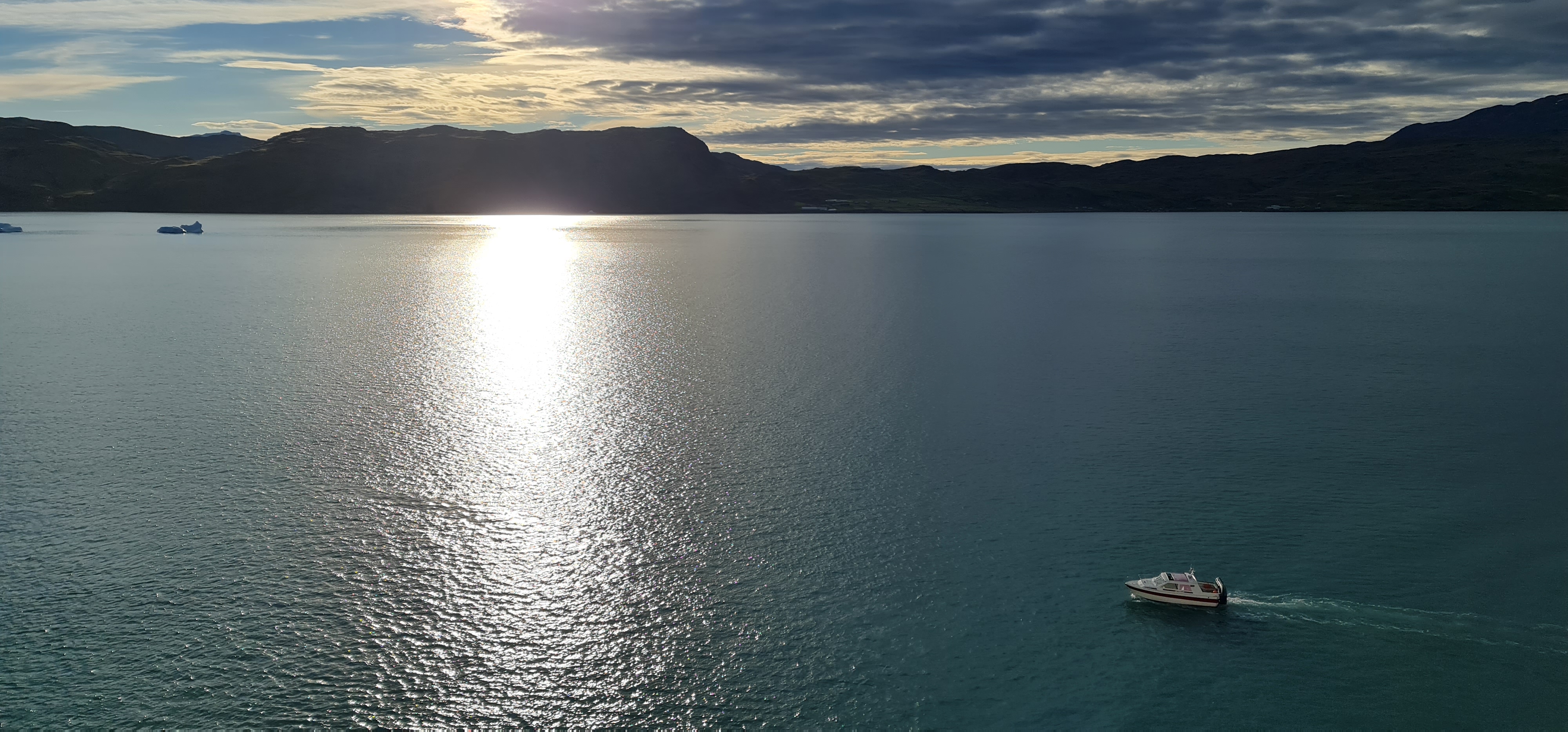 Boat On Tranquil Fjord, nature fine art print by UNFRAMED Archive, 24 x 16 in